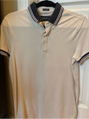Abercrombie & Fitch Beige Polo with Navy Trim